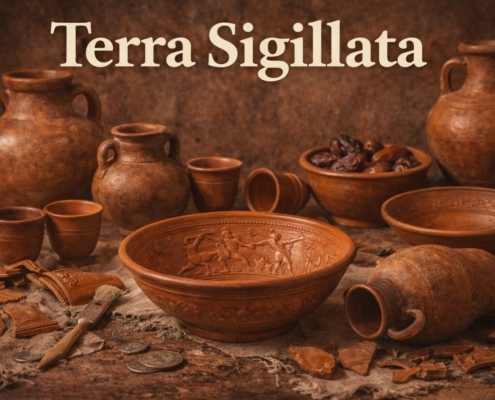 KI-generiertes Bild zu Terra Sigillata - römische Töpferwaren, Keramik