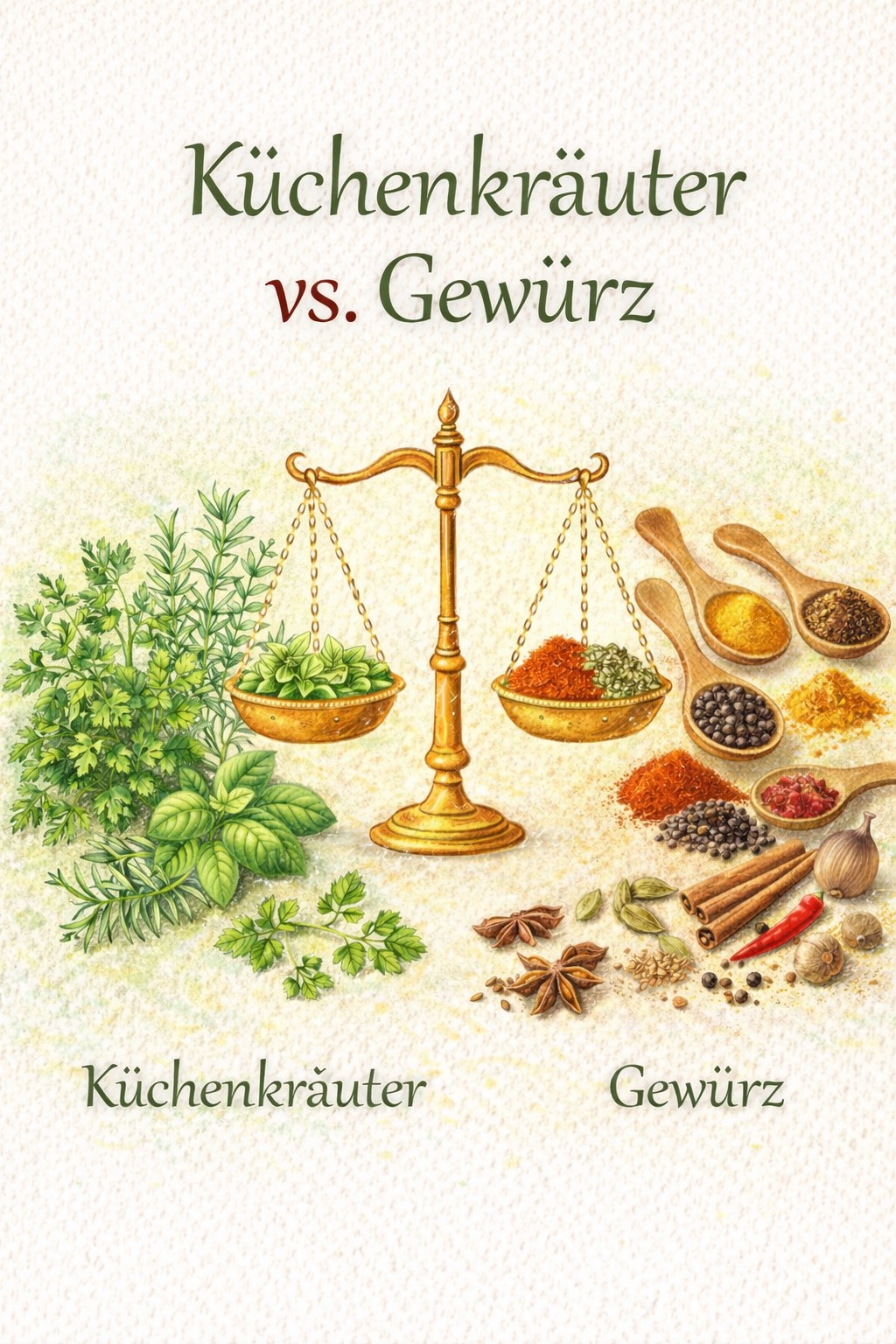 Küchenkräuter oder Gewürz