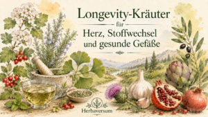 KI-generiertes Symbolbild zum Thema "Longevity-Kräuter für Herz, Stoffwechsel & Gefäße"