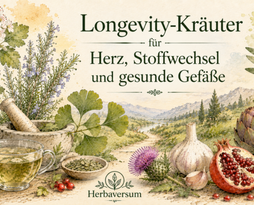 KI-generiertes Symbolbild zum Thema "Longevity-Kräuter für Herz, Stoffwechsel & Gefäße"
